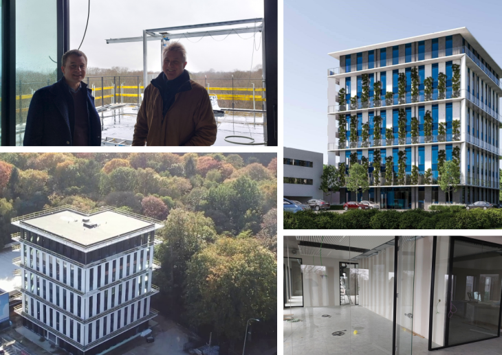 Het kantoorgebouw is bijna afgewerkt Nieuw kantoorgebouw en beelden van plaatsbezoek